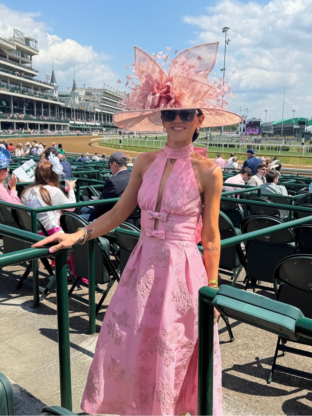 Rebecca Vallance Pink Lace Halter Dress